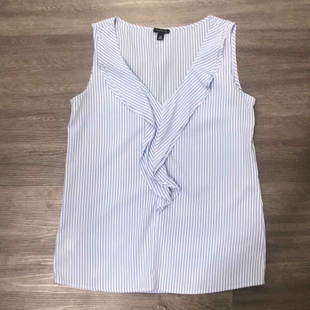 Ann Taylor Pinstripe Sleeveless Blouse